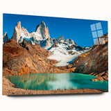 Large abstract wall art of an Argentine landscape in muted earth tones on acrylic glass.