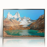 Mid-century modernist art depicting an Argentine landscape in muted earth tones on a framed acrylic print.