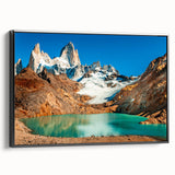 Black and white landscape art painting of a scenic Argentine vista on framed canvas, suitable for bedroom decor.