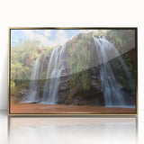 Framed acrylic print of a Bolivian landscape in earth tones, ideal for modern art wall decor.