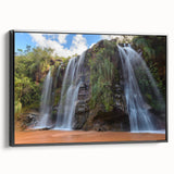 Black and white framed canvas of a Bolivian landscape, ideal for bedroom wall art in a vintage poster style.