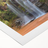 Art deco poster of a Bolivian landscape in muted earth tones on rolled canvas, suitable for dining room decor.