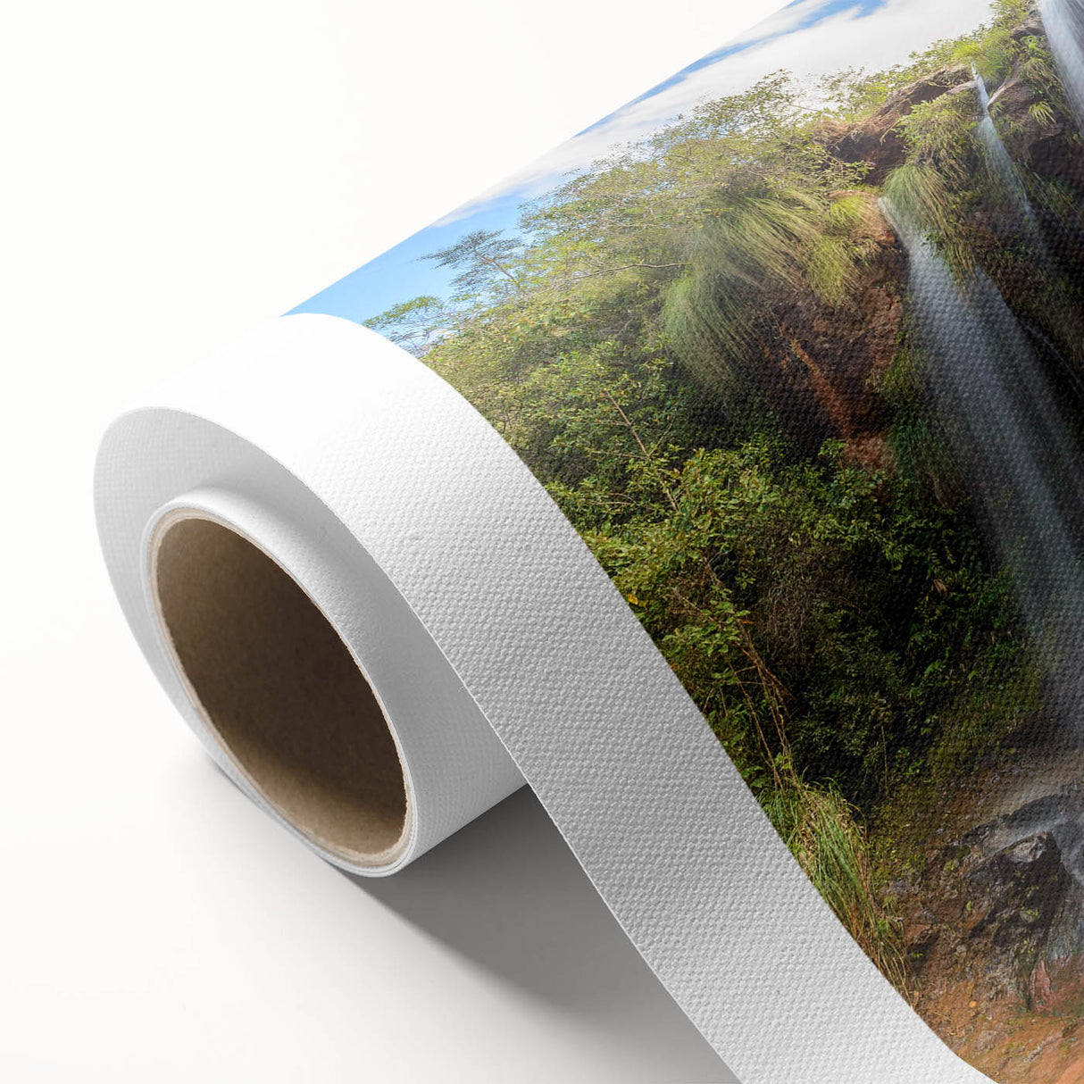 Art Deco poster of a Bolivian landscape in soft pastel hues on rolled canvas, ideal for nursery wall art.