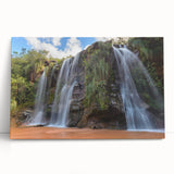 Black and white stretched canvas depicting a serene Bolivian landscape, ideal for kitchen wall art or bedroom ambiance.