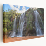 A landscape painting of the Bolivian scenery on a stretched canvas, featuring earthy tones, suitable for kitchen wall art.