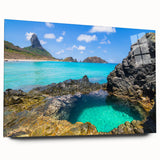 Large abstract depiction of a Brazilian landscape in earthy tones on acrylic glass, ideal for bedroom or dining room art.