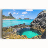Black and white stretched canvas of Brazilian scenery, ideal for kitchen wall art.