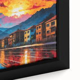 Black wall art featuring a textured depiction of a Colombian landscape on an extra large framed canvas.