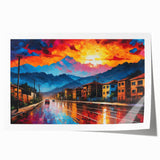 Extra large rolled print of a floral scene in vibrant colors, ideal for art wall dining room or classy bathroom wall art.
