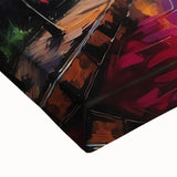 Large art featuring a black and white landscape painting of a Colombian scenery on stretched canvas.