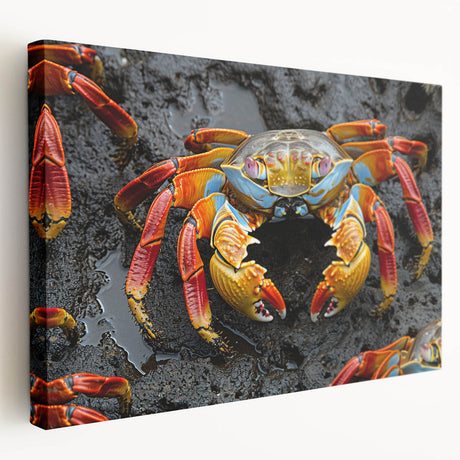 Large canvas print of Galapagos scenery with vivid blue and green tones, ideal for kitchen wall art.