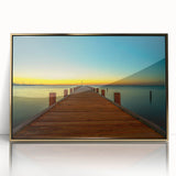 Mid-century modernist acrylic print of Alabama scenery in gold tones, suitable for nursery wall decor.