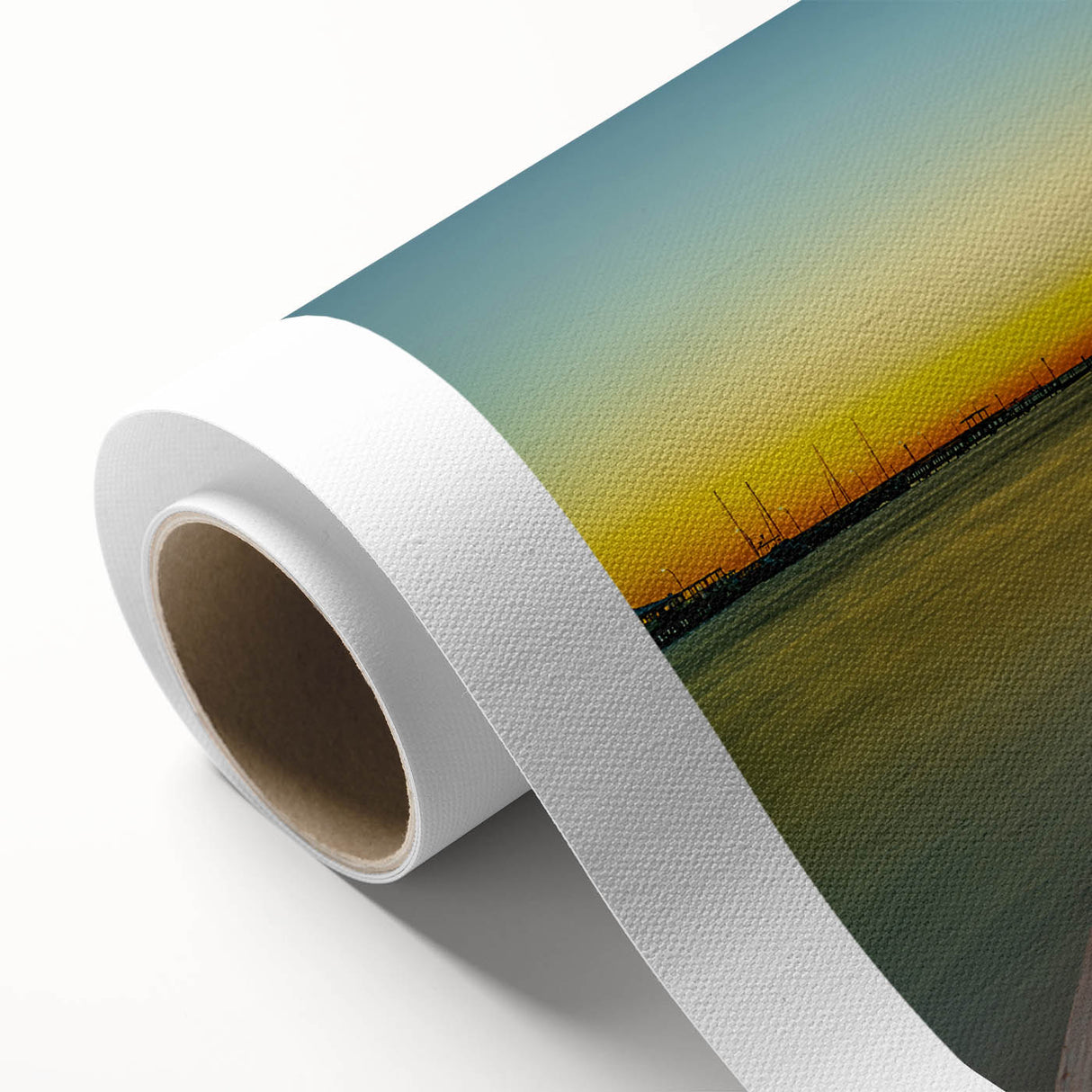 Art deco poster of Alabama scenery in pastel shades on rolled canvas, ideal for nursery wall art.