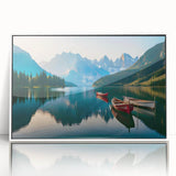 Acrylic print of a serene Alaska landscape in muted blue and white tones, ideal for modern art wall decor.