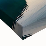 Black and white landscape art painting of Alaskan scenery on stretched canvas, suitable for bedroom wall art.