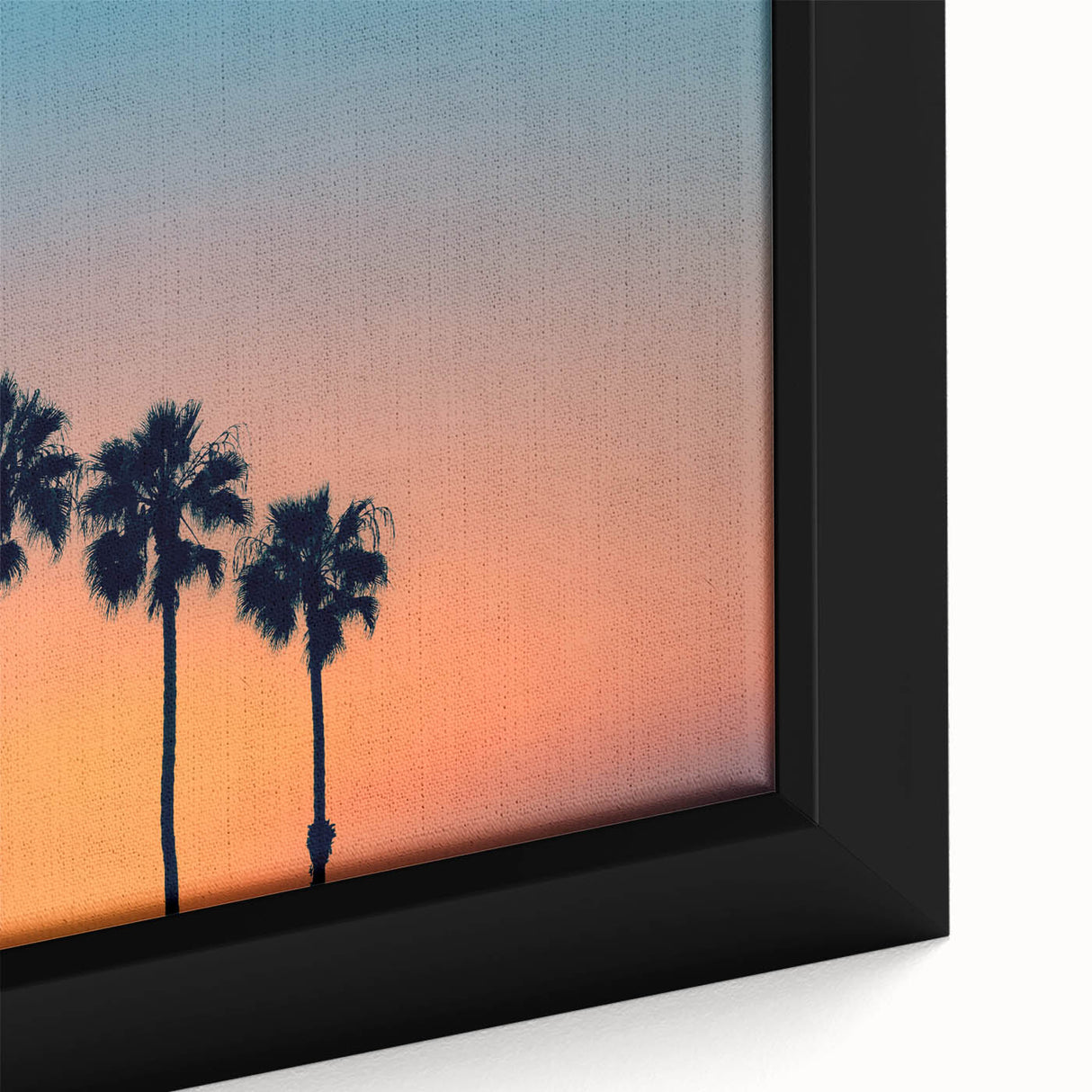 Close-up of textured black wall art depicting San Diego scenery in colorful art style.