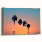 Framed canvas of a vintage-style San Diego landscape, featuring a black and gold color scheme, ideal for bedroom wall art.