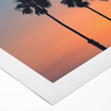 Art deco poster of San Diego skyline in muted blue shades on rolled canvas, suitable for dining room wall art.