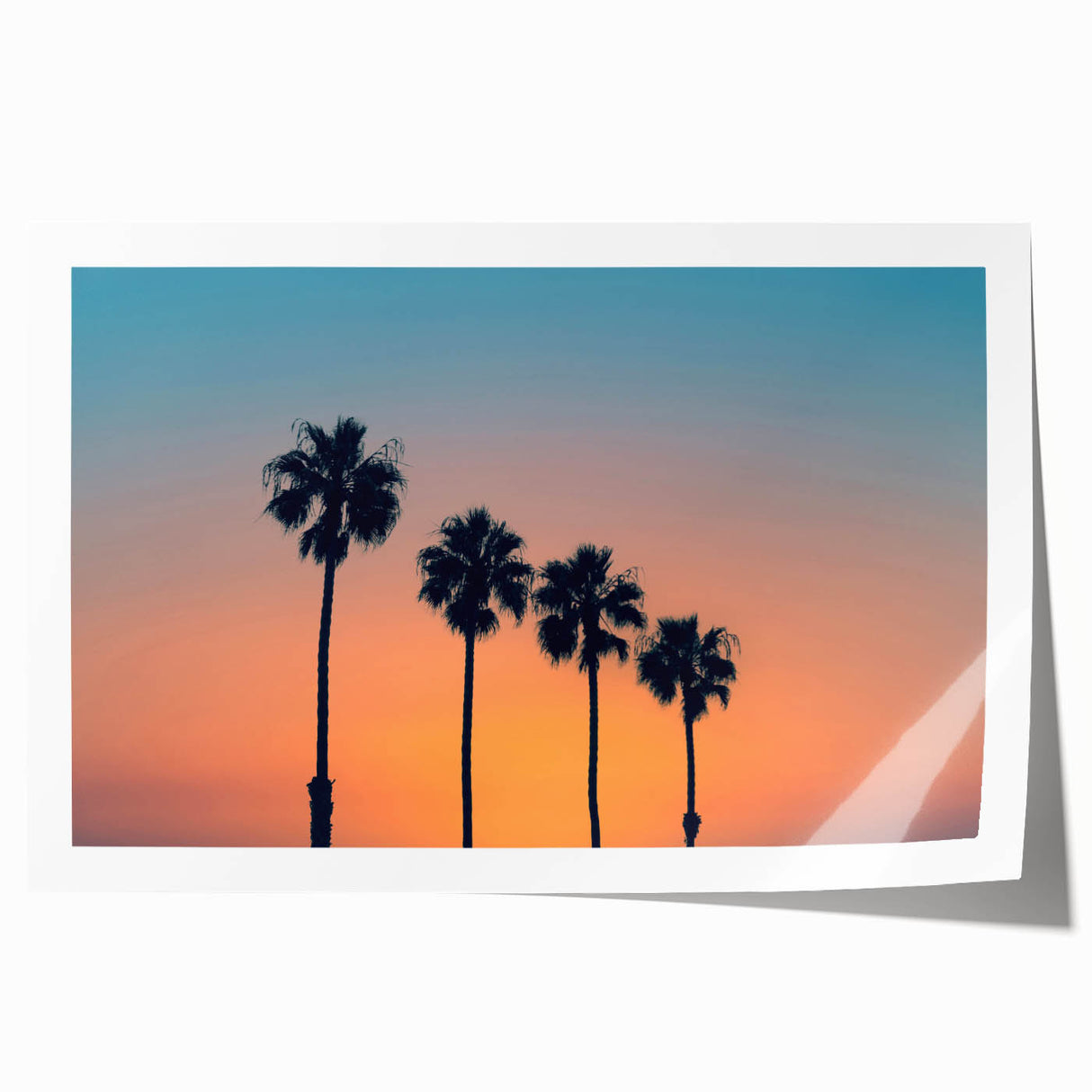 San Diego skyline in muted blue tones on a large rolled canvas, suitable for dining room wall decor.