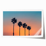 San Diego skyline in muted blue tones on a large rolled canvas, suitable for dining room wall decor.