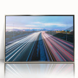 Mid-century modernist art depicting Connecticut scenery in muted earth tones on a framed acrylic.