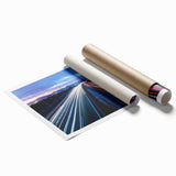 Extra large rolled print featuring a serene Connecticut landscape with vibrant green and floral elements.