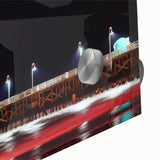 Large abstract wall art featuring Daytona scenery in mid-century modernist style on acrylic glass, ideal for dining room art.