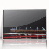 Acrylic print of Daytona scenery in art deco style with pastel colors, ideal for modern nursery wall art.