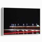 Vintage poster art of Daytona scenery on a framed canvas, featuring colorful art in extra large size.