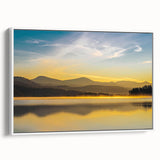 Vintage poster art of Idaho scenery on a framed canvas, featuring a vibrant color palette, ideal for living room decor.