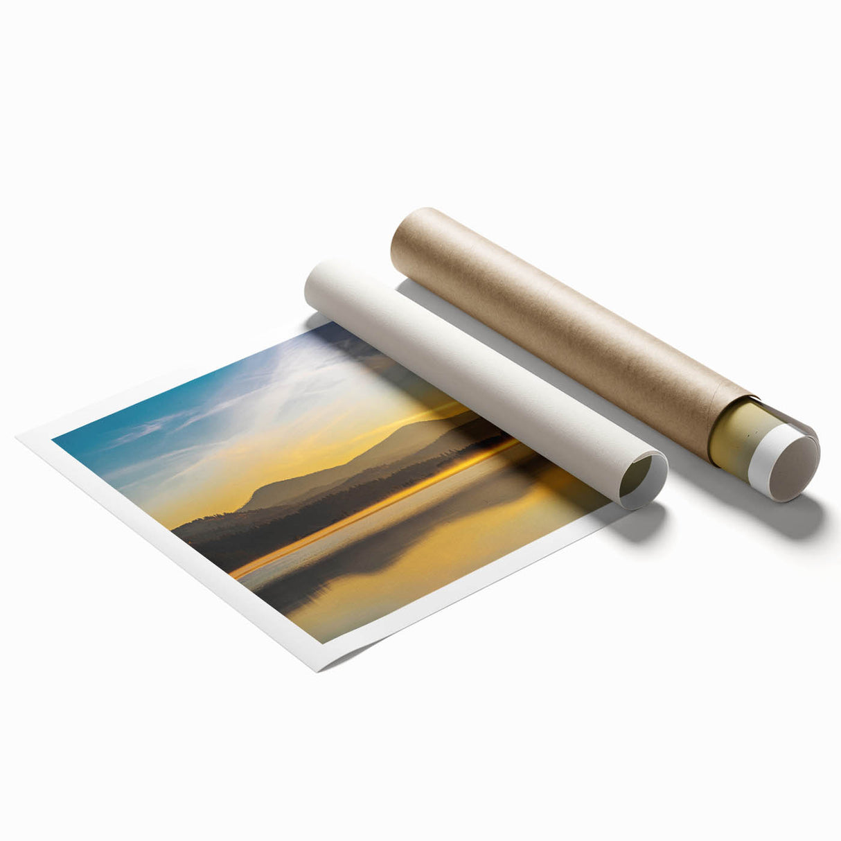 Extra large rolled canvas print featuring a serene Idaho landscape with soft pastel colors.