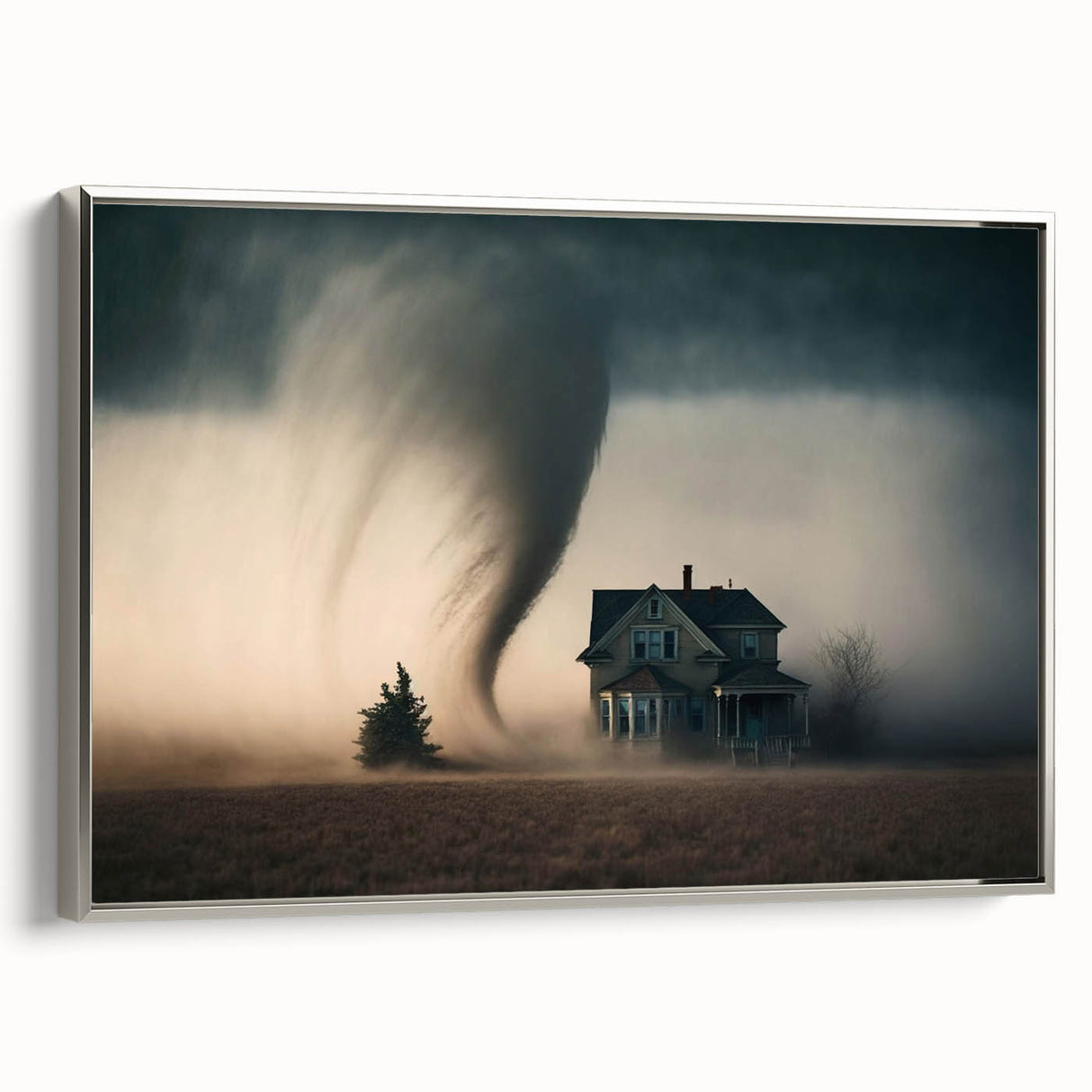 Landscape art painting of a Kansas scenery on a framed canvas.