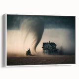 Vintage poster art depicting a Kansas scenery in vibrant colors on a large framed canvas, ideal for living room decor.