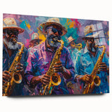 Acrylic print of New Orleans scenery in muted earth tones, ideal for bedroom or dining room art.