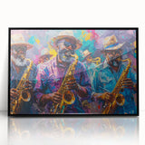 Large abstract wall art depicting a stylized New Orleans skyline in muted gray and black tones on a framed acrylic panel.