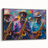 Black and white framed canvas of New Orleans landscape, ideal for bedroom decor with a vintage poster style.