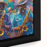 Extra large framed canvas featuring a textured depiction of New Orleans in vibrant colors, ideal for living room decor.