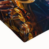 Large art depicting a black and white New Orleans landscape on stretched canvas, suitable for bedroom wall decor.