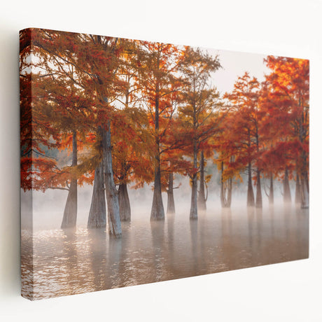 Large canvas print depicting a vibrant Louisiana landscape in rich green and blue tones, ideal for kitchen wall art.