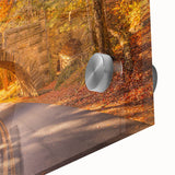 Acrylic print of a large abstract depiction of Acadia, Maine in muted earth tones, suited for dining room art.