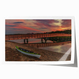 Rolled print of Maine landscape with vibrant floral accents, ideal for art wall dining room.