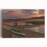 Black and white photograph of a serene Maine landscape on large stretched canvas, suitable for kitchen wall art.