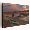 Scenic Maine landscape on a large stretched canvas, featuring muted earth tones, ideal for kitchen wall art.