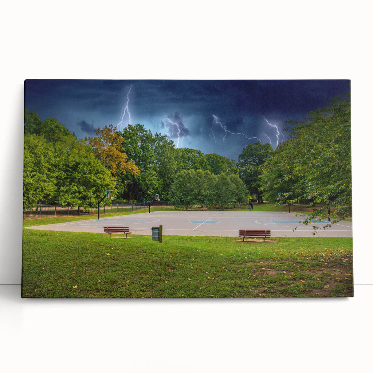Black and white photo of Charlotte skyline on large stretched canvas, suitable as kitchen wall art or for bedroom ambiance.