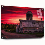 Acrylic print of Vermont scenery in muted earth tones, ideal for dining room art.