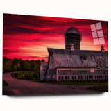 Acrylic print of a large abstract landscape in cool blue and green tones, ideal for bedroom or dining room art.