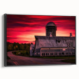 Black and white wall art of Vermont landscape on framed canvas, ideal for bedroom decor.