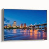 Framed canvas featuring a vintage-style landscape painting of Virginia with colorful art accents.