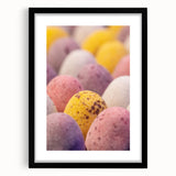 Extra large abstract art print featuring colorful, textured brush strokes on a black framed canvas.