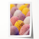 Spring-themed floral art on rolled canvas with soft pastel colors, ideal for art wall dining room or bathroom.